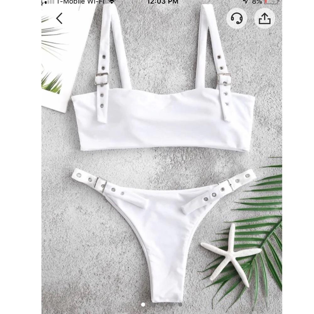 **SOLD**White buckle bikini